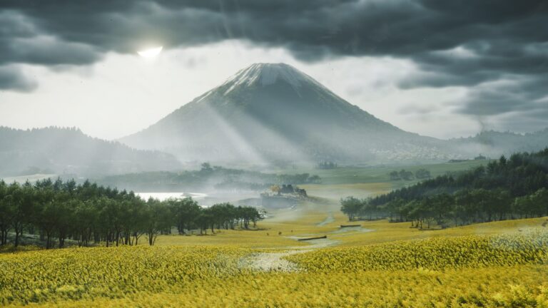 Ghost of Yotei, paysage du mont Yotei
