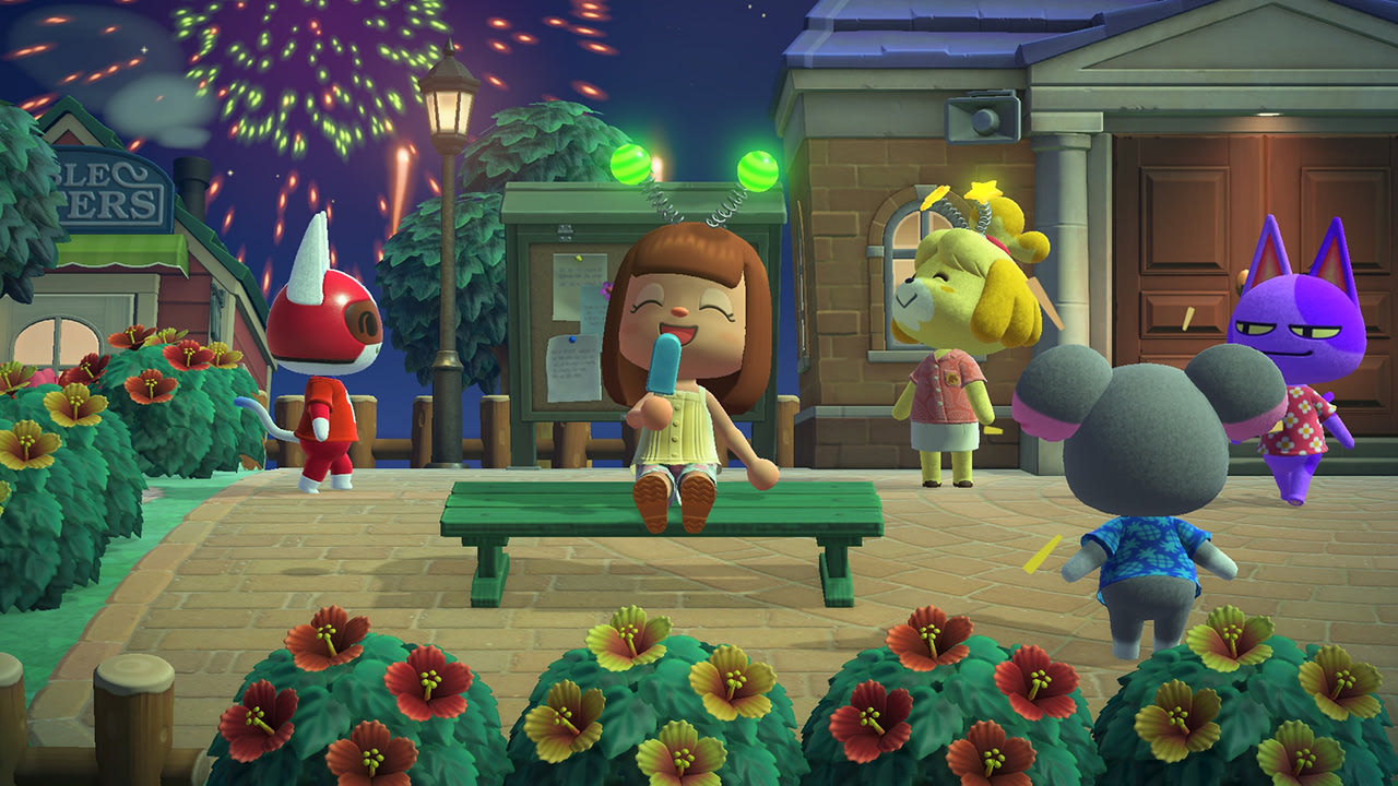 Animal Crossing New Horizons, soirée au village