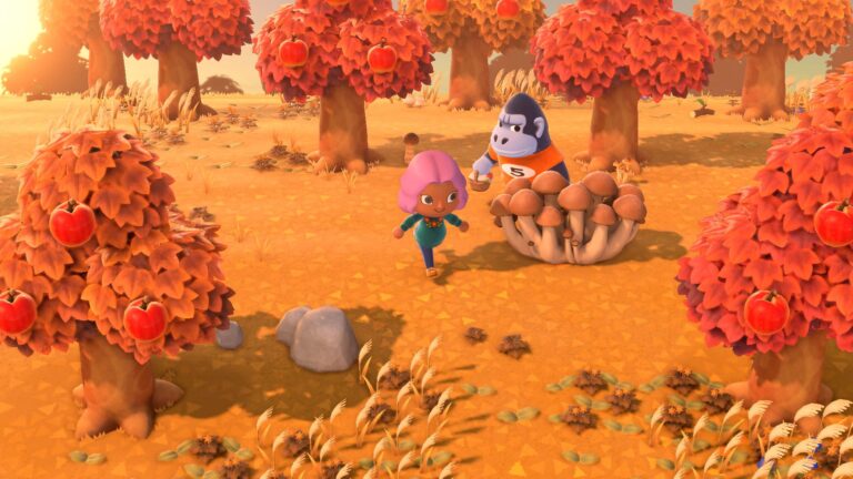 Animal Crossing New Horizons, île en automne