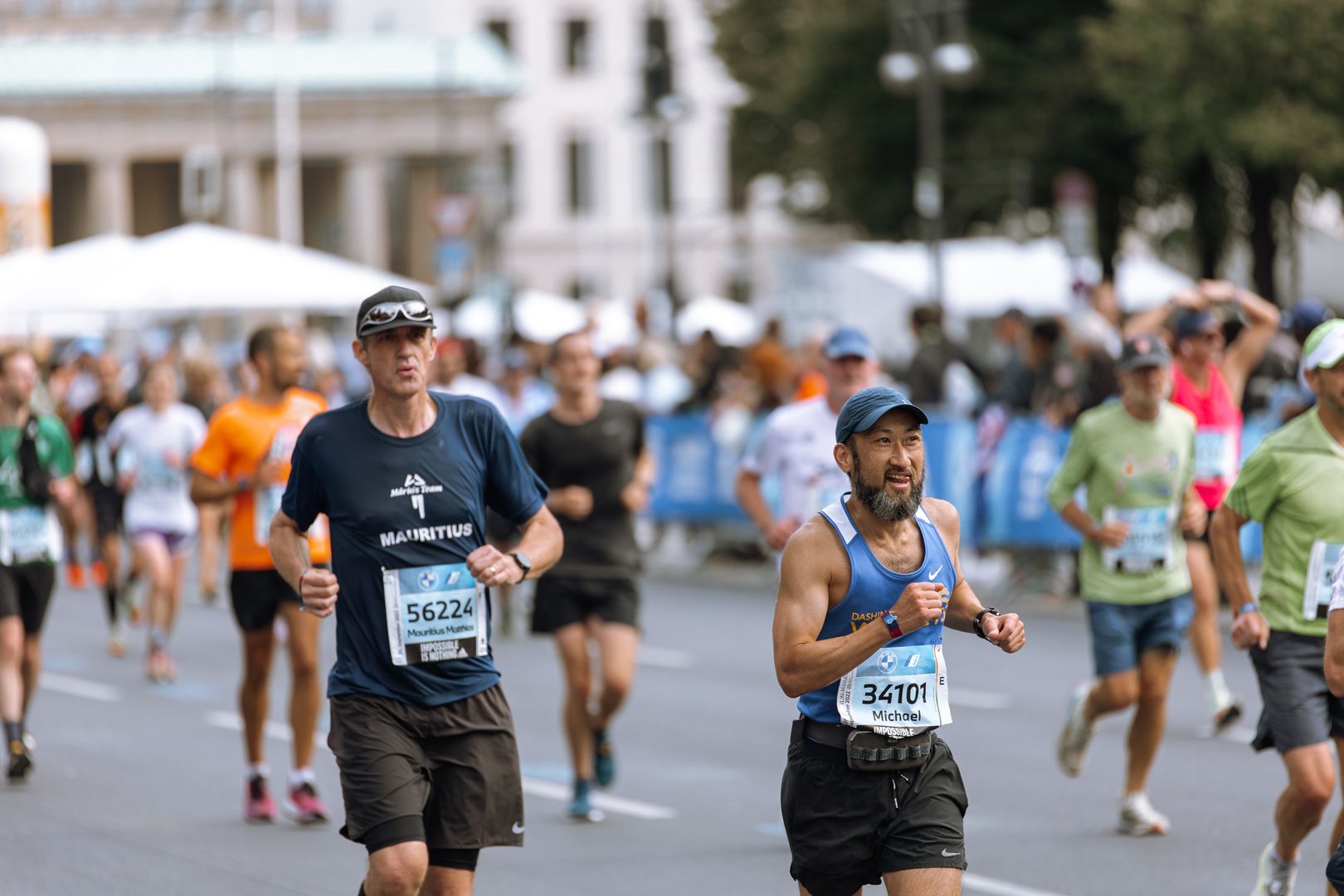 Séance test marathon, course en ville